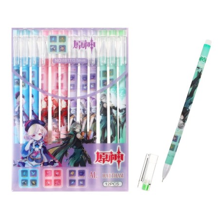 Gel pen, 0.5 mm, blue rod, "anime", mix