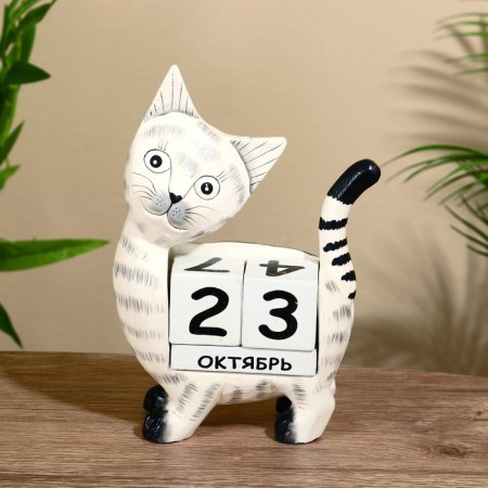 Eternal calendar "cat" tree 15x22x6 cm-2