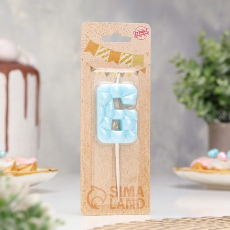 Candle for the cake "ice", the number "6, blue-1