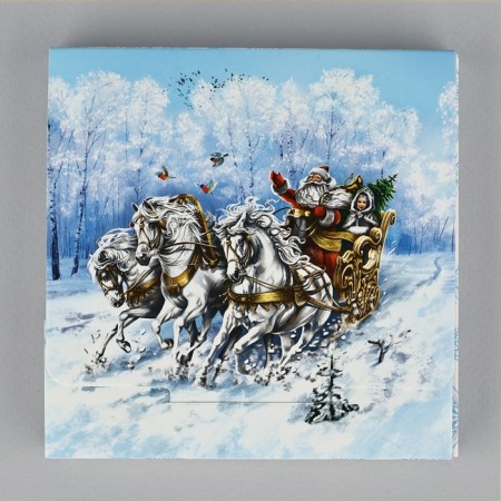 Box for chocolate “I hurry to congratulate”, with a window, 10.2 x 1.4 x 10.2 cm, New Year-2