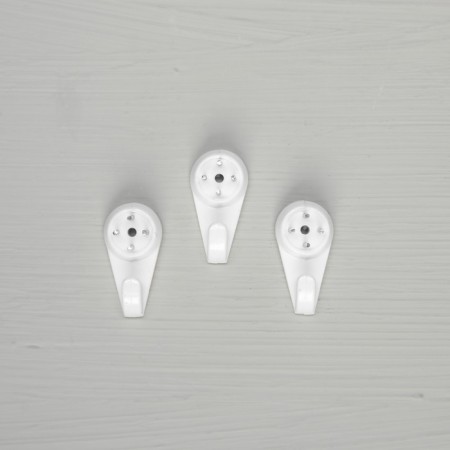 The hook for the picture is plastic, medium white, 3 pcs.-1