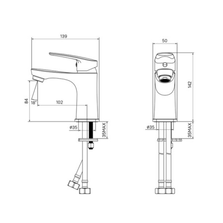 MILARDO Horizont Horsb00M01 shell mixer, single -leaf, chrome-2