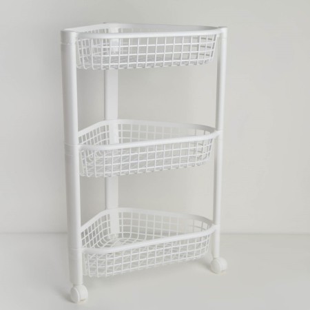 The floor of the floor corner 3-section "Euro", on wheels, white color-2