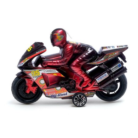 Inertial motorcycle "Sports", with a racer, color mix-1