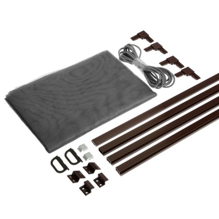 Mosquito mesh on the windows of the tundra for itself. assemblies up to 2 m, brown color
