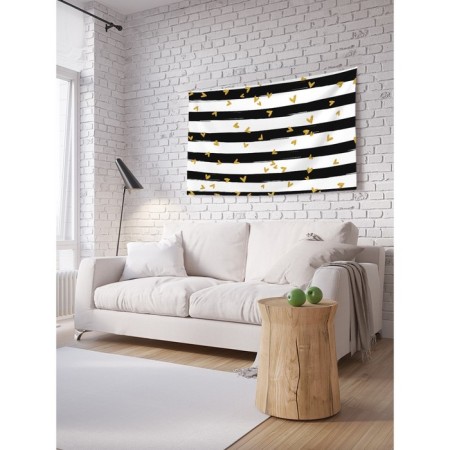 Decorative panel with photo printing "strips with hearts", horizontal, size 100x150 cm