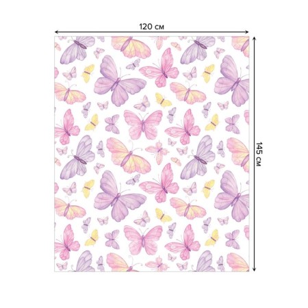 Great tablecloth "Delicate butterflies", rectangular, Saten, size 120x145 cm-1