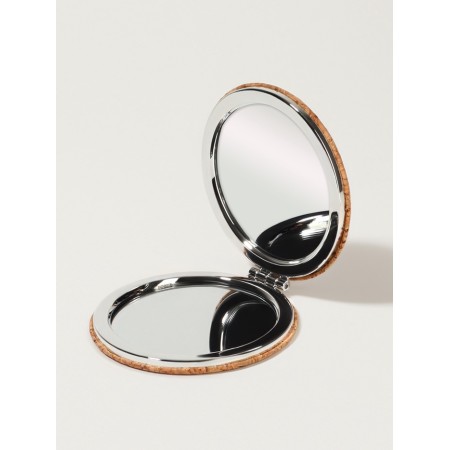 Folding mirror, d = 7.2 cm, with an increase, brown/orange color-2
