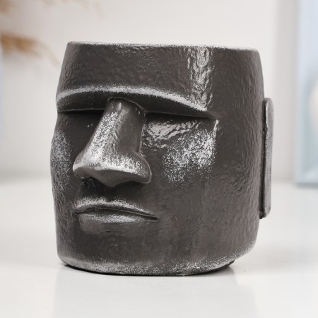 Kashpo - Organizer "Higherulus Moai" Gray Stone, 10cm-2