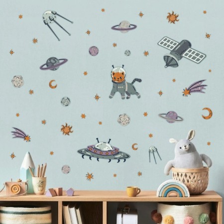 Interior color sticker "Cat in space" 30x60 cm-5
