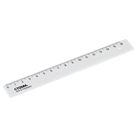 Ruler 16 cm Istanm, plastic, opaque, white-1