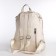 Women's backpack made of artificial leather with zipper, 6 outer pockets, milk color
