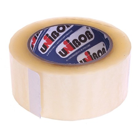 Adhesive tape Unibob with an individual sticker 48mm x 132m 40 mkm, transparent