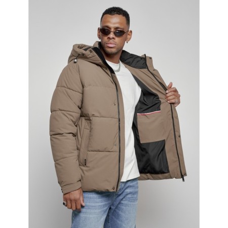 Male winter jacket, size 52, brown color-13