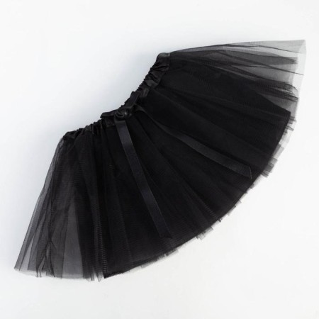 Three -layer skirt kaftan, black
