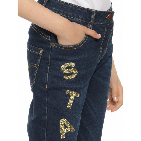 Pants for girls, height 134 cm, dark blue color-1