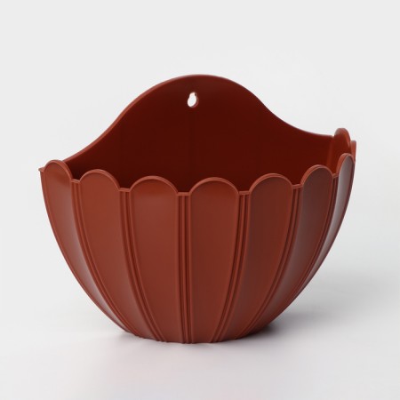Kashpo wall 1l 20 x11 x15.3cm "chrysanthemum", color terracotta