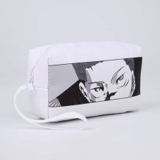 Cosmetic bag with a lightning, with a pen, white color