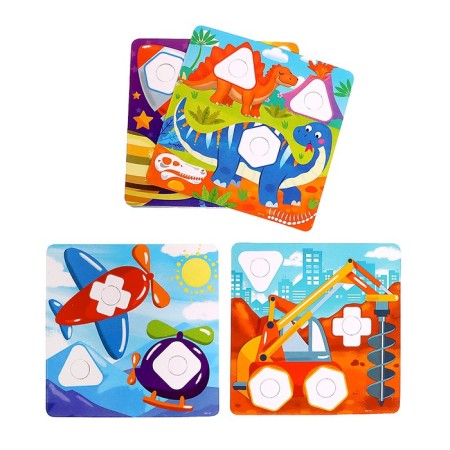 Designer "Bolts and nuts", 10 cards, transport-7
