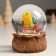Souvenir Polystone Water Ball "Dwarf with a bag and a sleigh with gifts" 7x8x9 cm