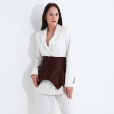 Women's belt, type of basca, width 73 cm, brown color