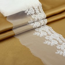 Lace on a grid, 150 mm × 9 ± 0.5 m, white color