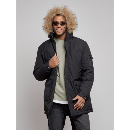 Extensive male winter park, size 56, black color-5