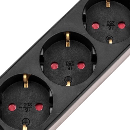 Extension cord Standard 5 nests, 1.5m, 3x1.0mm², s/h, with a switch, 2 USB, black rexant-4