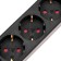 Extension cord Standard 5 nests, 1.5m, 3x1.0mm², s/h, with a switch, 2 USB, black rexant