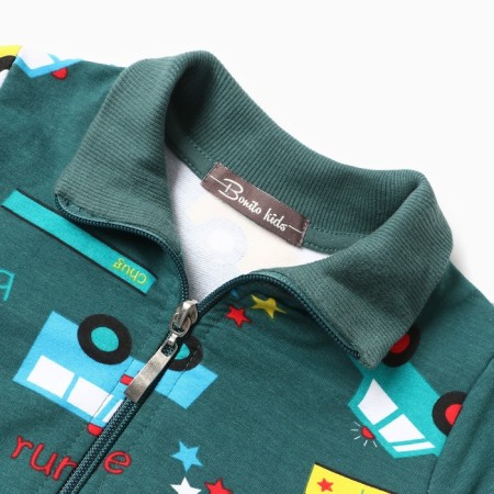 Sweatshirt for a boy, emerald color, height 86 cm-1