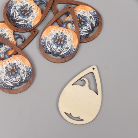 Decor for creativity tree "Pumpkin with a pattern" 4.9x3.3x0.3 cm-1
