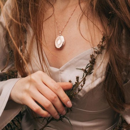 Pendant for the photo "Edel" oval small, color pink gold, 40 cm-2