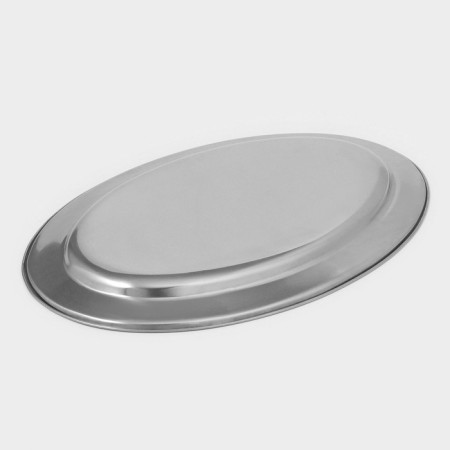 Oval tray made of stainless steel of a share, 35 × 23 cm, silver color-3