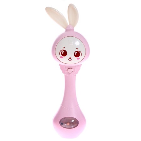 Musical rattle "Sweet friend", sound, light, pink color-1