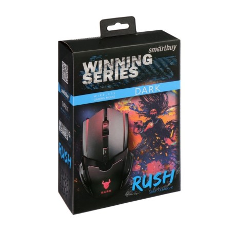 Mouse Smartbuy Rush Dark, Game, Wireless, 1600 DPI, 2HAAA, USB, backlight, black-7
