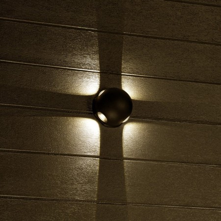 Lamp wall -mounted invoice Duwi Nuovo 103x103x77mm 4W plastic 3000k IP 54 Black 4 rays 990523-9