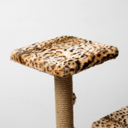 House for cats with a clawe, square, 3x-storey, 45 × 47 × 75 cm, leopard-5