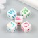 Busina for creativity plastic "Cube white with letters, mother -of -pearl" mix 1.4x1.4x1.4 cm
