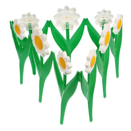 Decorative fence, 32.5 × 225 cm, 5 sections, plastic, white flower "Chamomile"-8