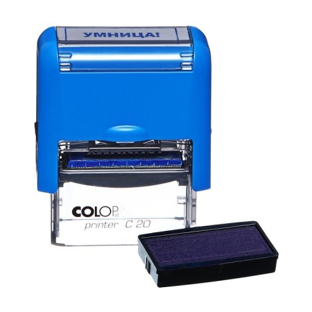 Automatic stamp for the teacher "Clever", 14 x 38 mm, blue-4