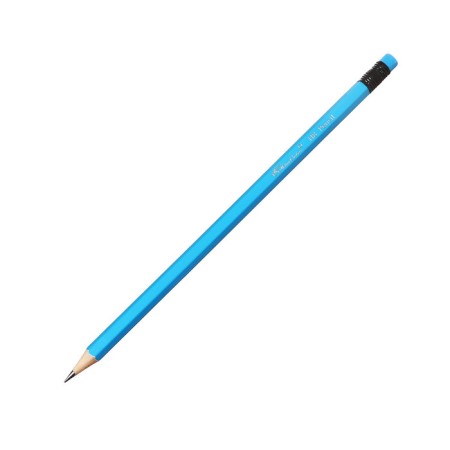 Pencil Blackographic hardness of HB, with an eraser, hexagonal, sharpened, MIX case-15