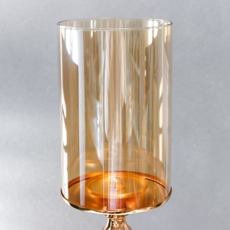 Summary metal, glass per 1 candle "mosaic" gold 59.5x14x23 cm-2