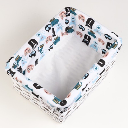 Stelly basket "cats", 40x31x17 cm, white-2