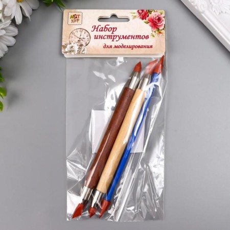 Tools for modeling and giving a set of 3 pcs with rubber tips 16 cm-4