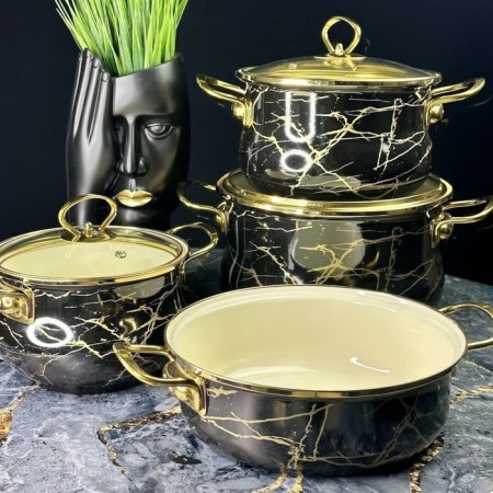 Lenardi dishes "Black Marble", 7 items