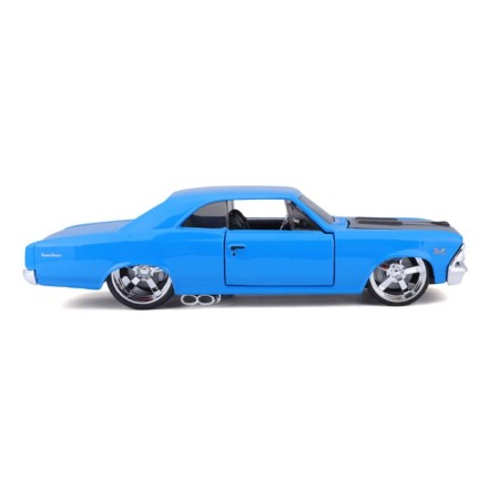 MASTO DIE-CAST 1966 Chevelle SS 396 machine, opening doors, 1:24, blue color-2