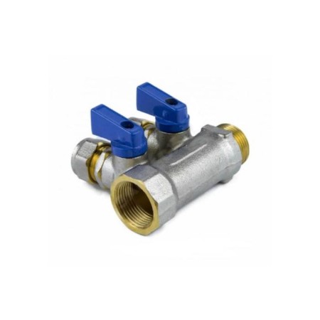 Aquasfera collector 7016-05, 1 "x16 mm, 3 outings, compression with ball valves, 35 mm