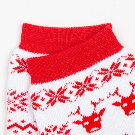 Terry socks, white/red color, size 23-25-2