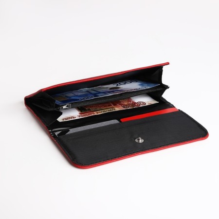 Women's wallet on the button, burgundy color-3
