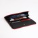 Women's wallet on the button, burgundy color